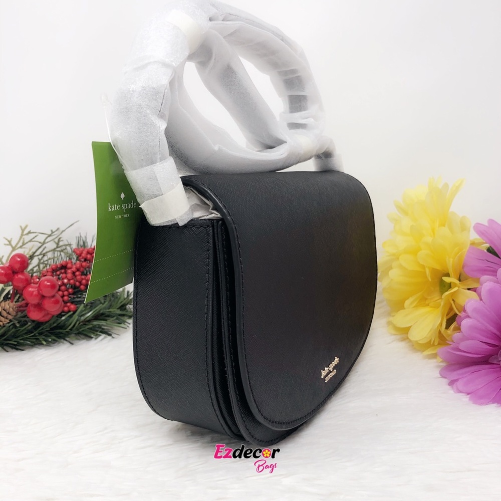 Kate Spade Reiley Flap Leather Crossbody Bag Black - Picture 2 of 8